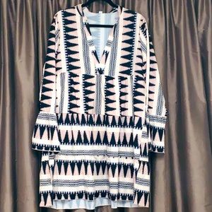 NWOT geometric dress, nude, black, grey and white. No brand, size XL